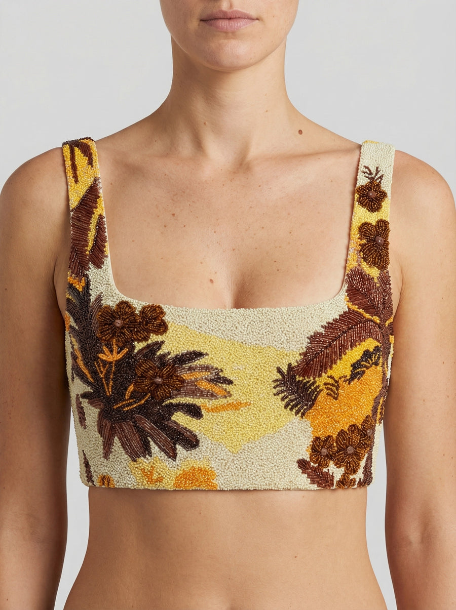 Kulani Kinis x Oceanus Golden Sunset Beaded Co-ord Top