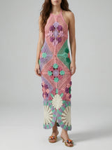 Rowan Halter Maxi Crochet Dress Multi