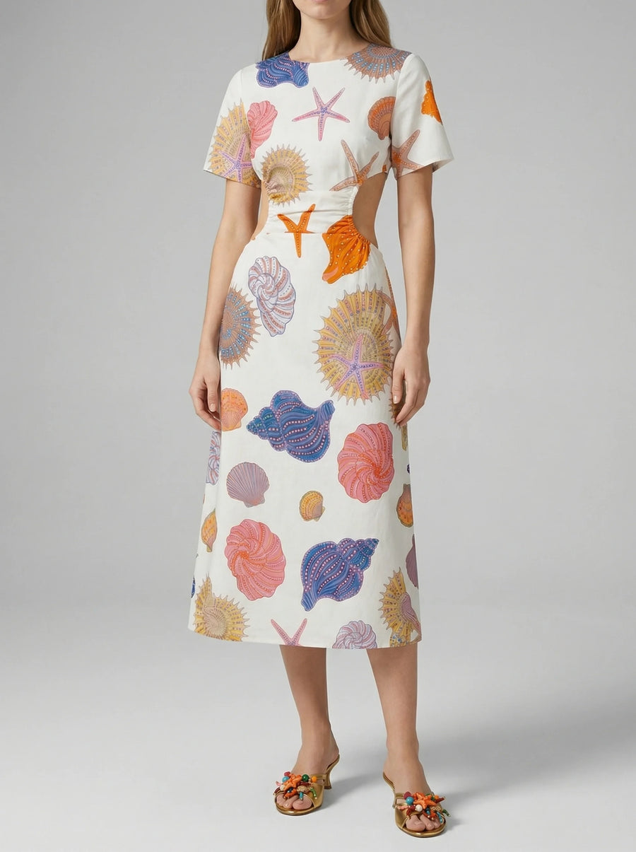 Lydia Midi Party Dress White