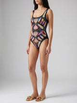 Oceanus x Zandra Rhodes Dreamy Dreamy One Piece Shell Swimsuit Black