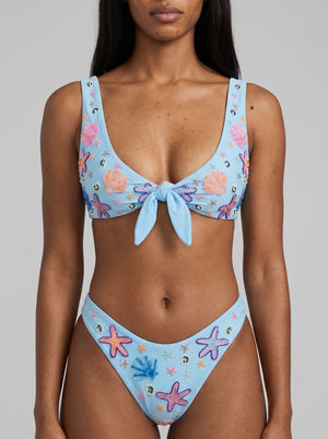 Orla Tie In The Middle Bikini Top Blue