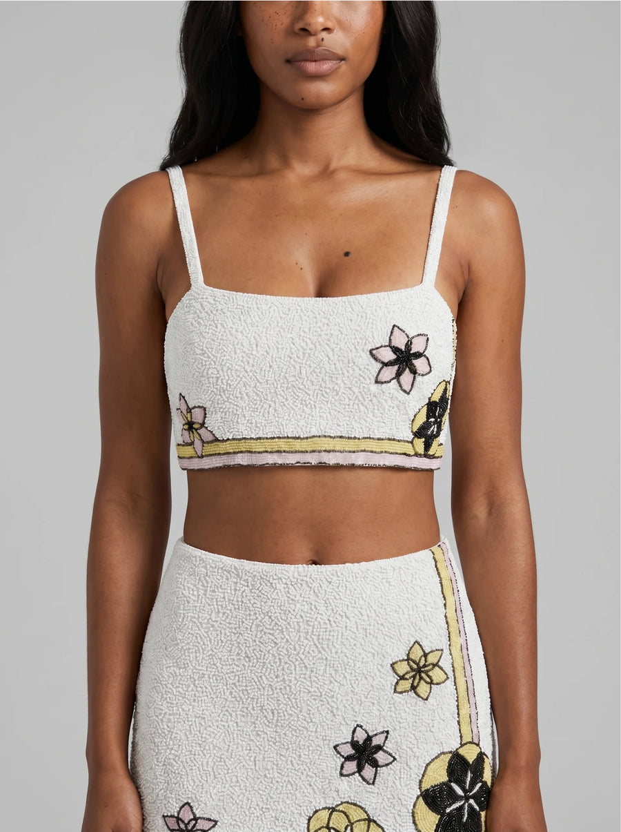 Mei Flattering Summer Luxe Co-ord Skirt - White