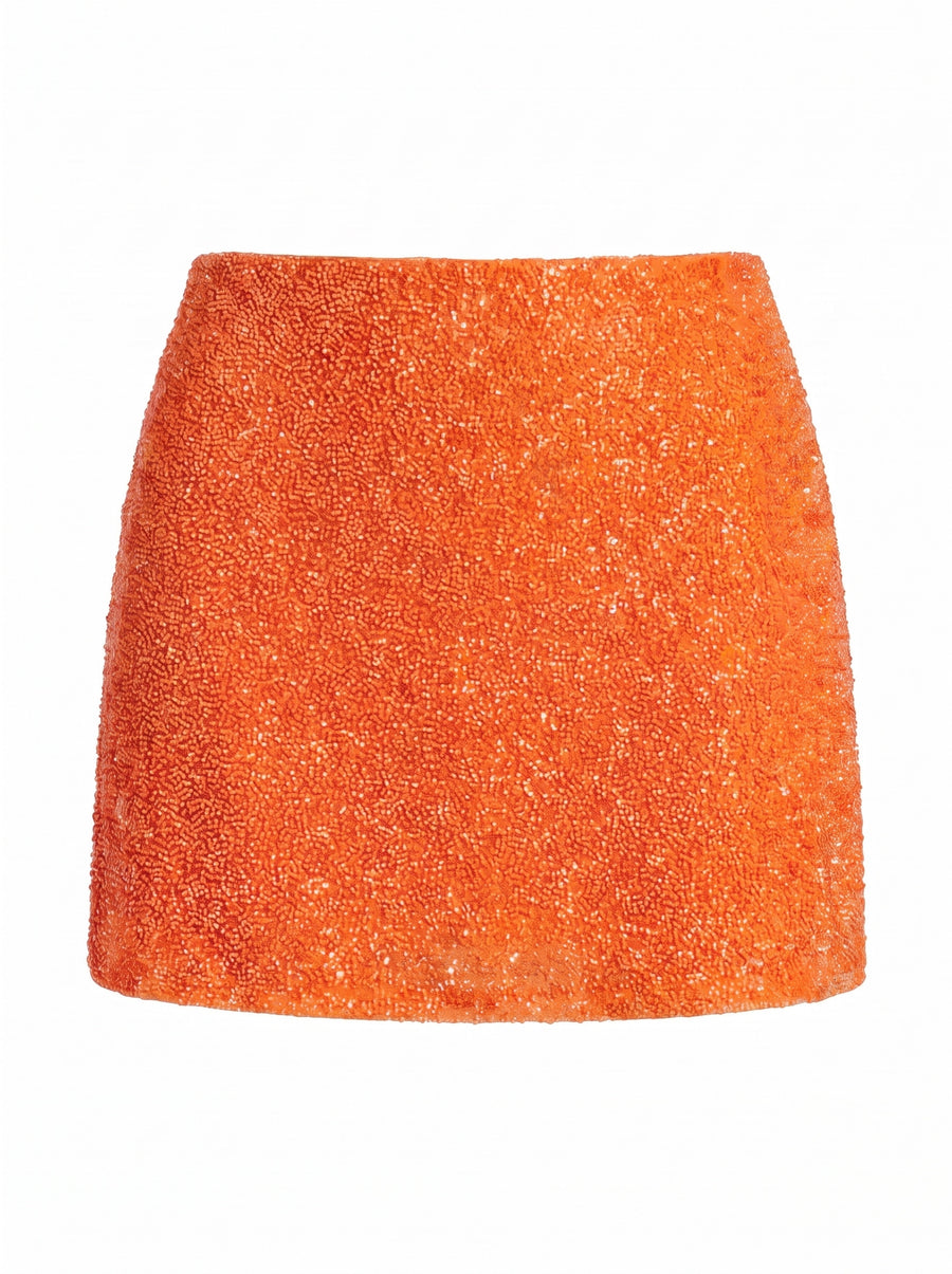 Marie Hand Beaded Premium Co-Ord Mini Skirt Multi Colour