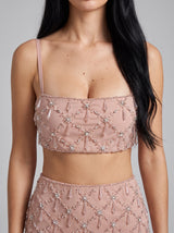 Calliope Nude Luxury Embroidered Crystal Co-Ord