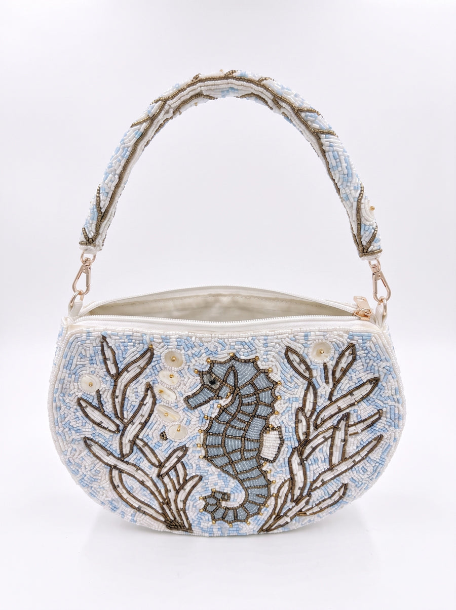 Seahorse Blue White Bag