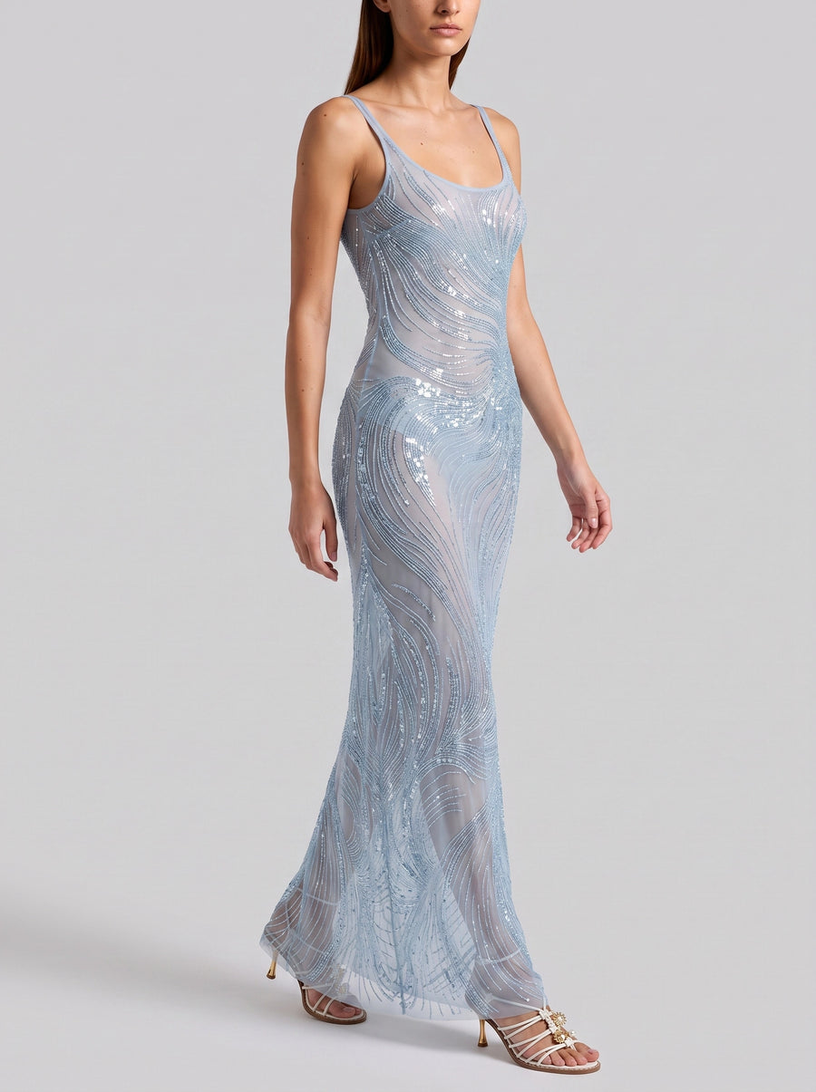 Saltwater Slip Blue Maxi Dress
