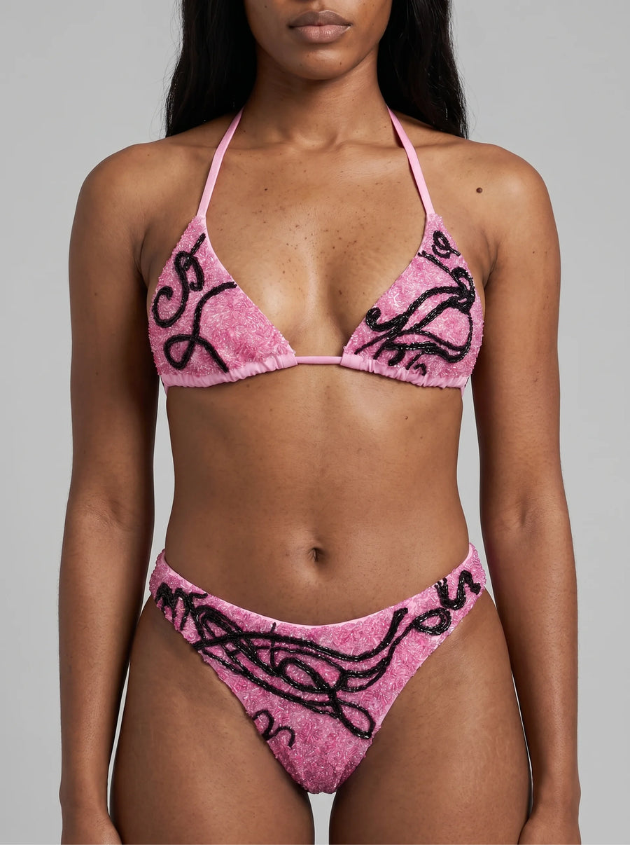 Oceanus x Bárbara Hulanicki Serpentina Pink Bikini Bottom