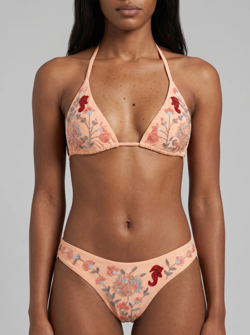 Seahorse Coral Peach Bikini Top