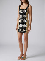 Oceanus x Bárbara Hulanicki Serpentina Black Gold Mini Dress