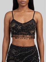 Whispering Waves Black Co-ord Top X Jvmilya