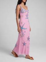 Crescent Shell Pink Long Dress in Stock