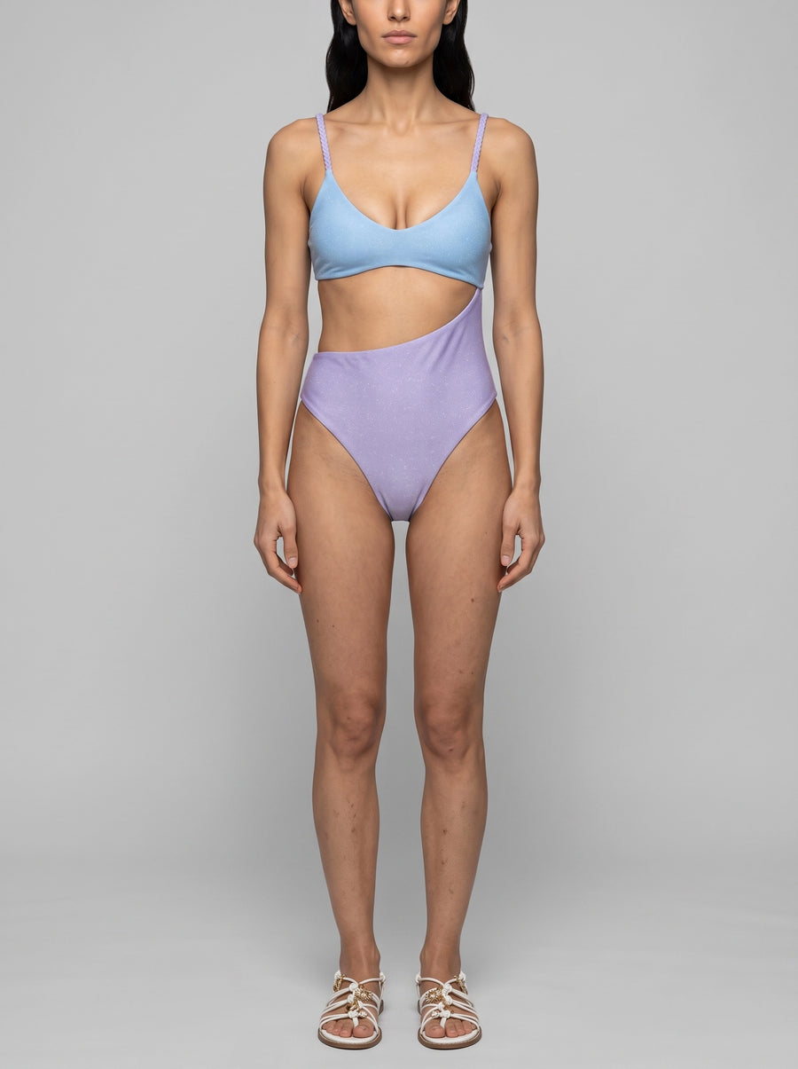 Luna Veil Sky Blue & Lilac Swimsuit