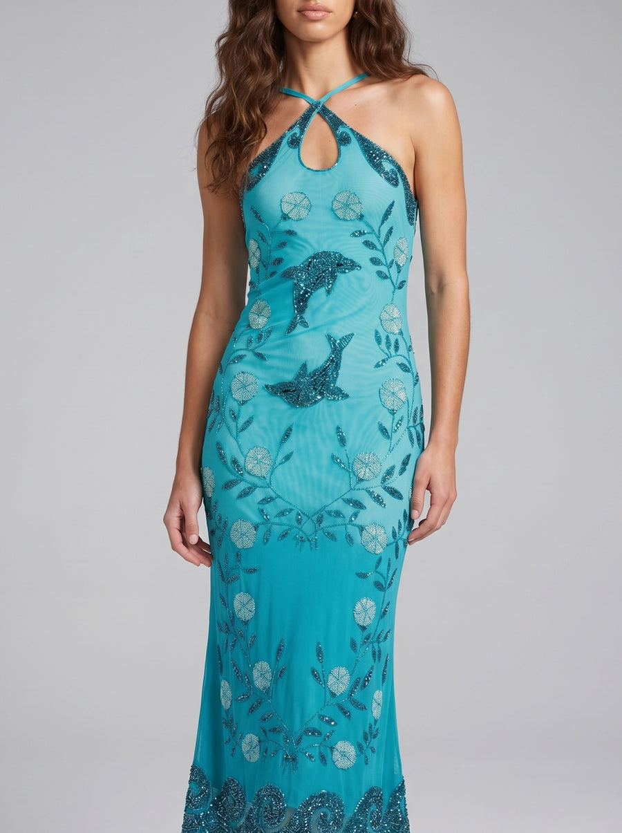 Dolphin Halterneck Maxi Dress