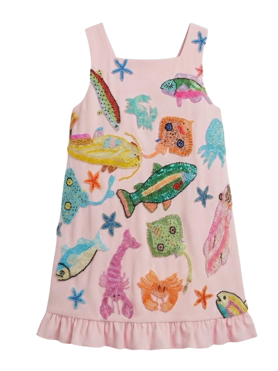 Arizona Small Ruffle Kids Dress Multi Colour
