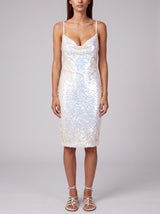 Sienna White Sequin Luxury Mini Dress