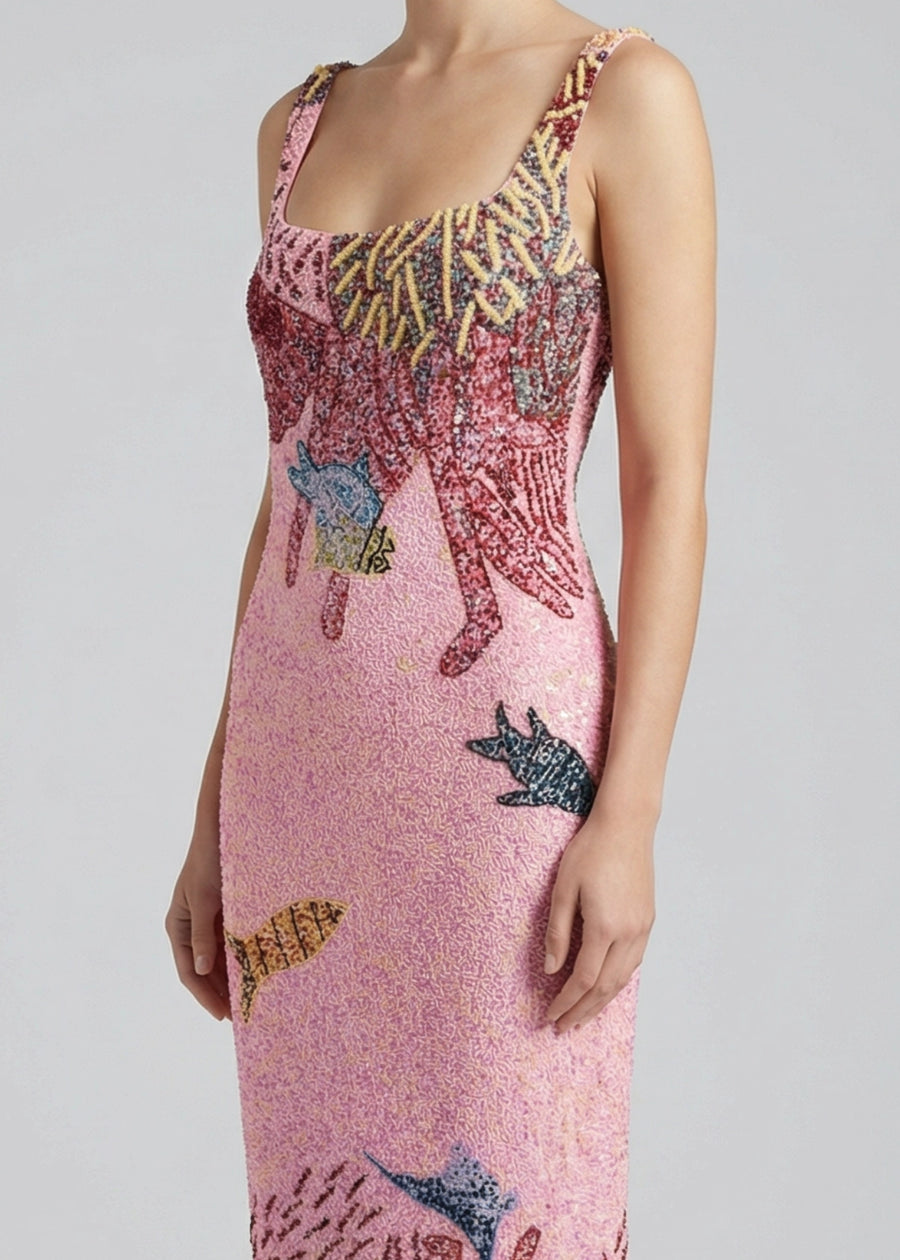 Oceanic Bloom Maxi Dress