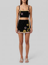 Mei Flattering Summer Luxe Co-ord Top - Black
