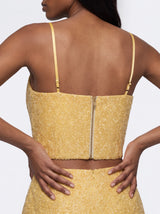 Yellow Beaded Top