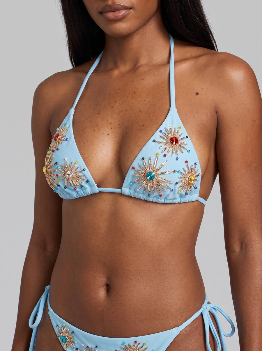 Sun Burst Blue Bikini Bottom