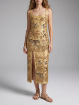 Zola Gold Midi Slip Dress