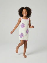 Coral White Crochet Kids Dress