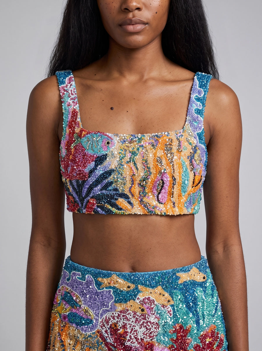 Coastal Blue Coral Co-ord Top