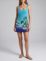 Oceanus x Taylor Nunez Island Blue Mini Dress
