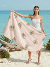 Oceanus x Alwann Callie Double-Sided White & Pink Luxe Towel
