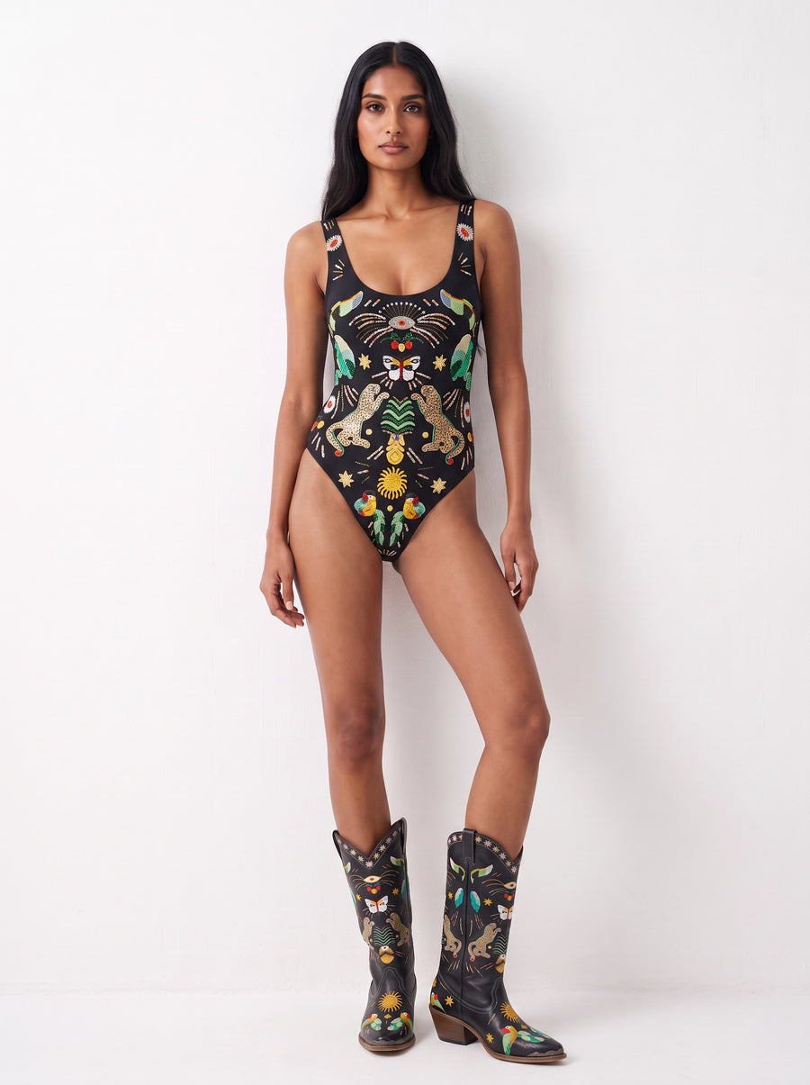 Willow Embroidered Leather Boots Multi Colour