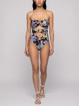 Black Abstract Cut-out Swimsuit