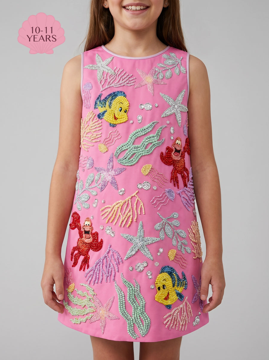 Oceanus | Disney Kids Seabreeze Fuschia dress