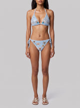 Sky Blue Sunburst Triangle Bikini Top