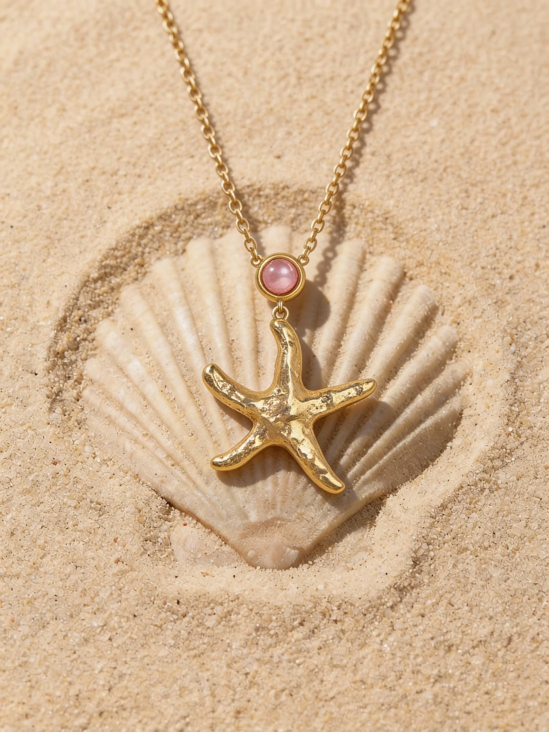 Pearl Drop Starfish Necklace
