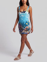 Mira Beaded Blue Mini Dress
