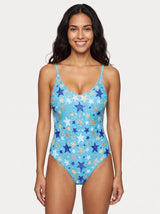 Celestial Hand Beaded Night Blue Swimsuit