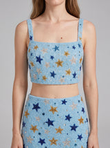 Celestial Night Blue Co-ord Top