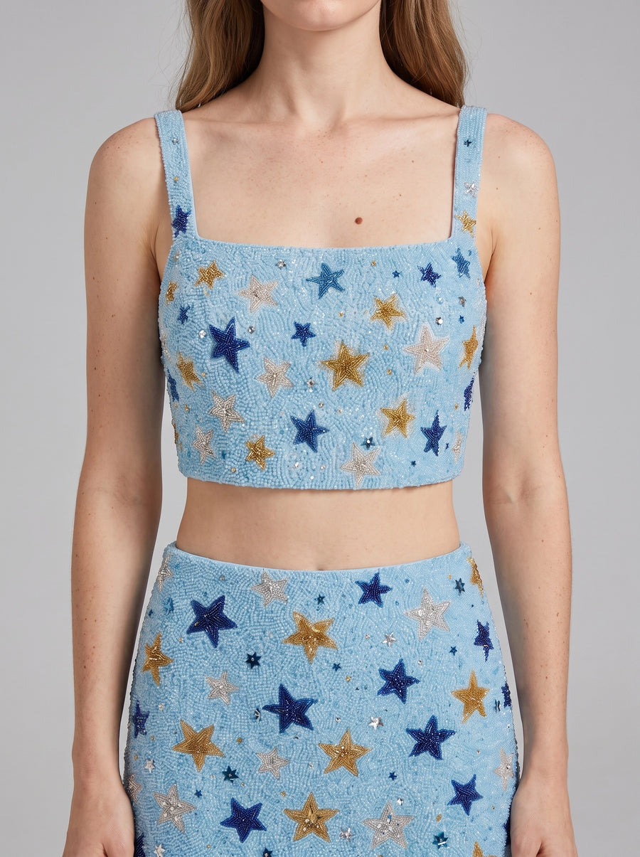 Celestial Night Blue Co-ord Top