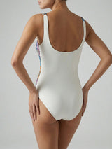Oceanus x Zandra Rhodes Swirlshell Beaded One Piece in Multi
