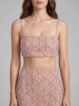 Calliope Luxury Crystal Co-Ord Top Nude