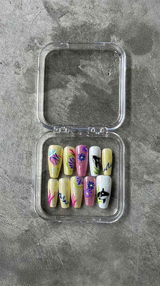 The Marine Set Press on Custom Nails - Oceanus Swimwear