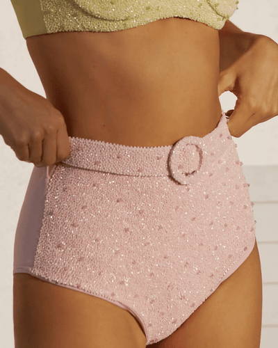 Heidi Hand Beaded Bikini Bottom - Oceanus Swimwear