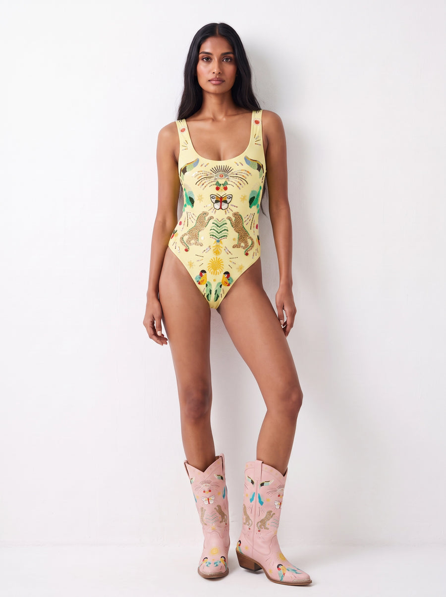 Willow Embroidered Leather Boots Multi Colour