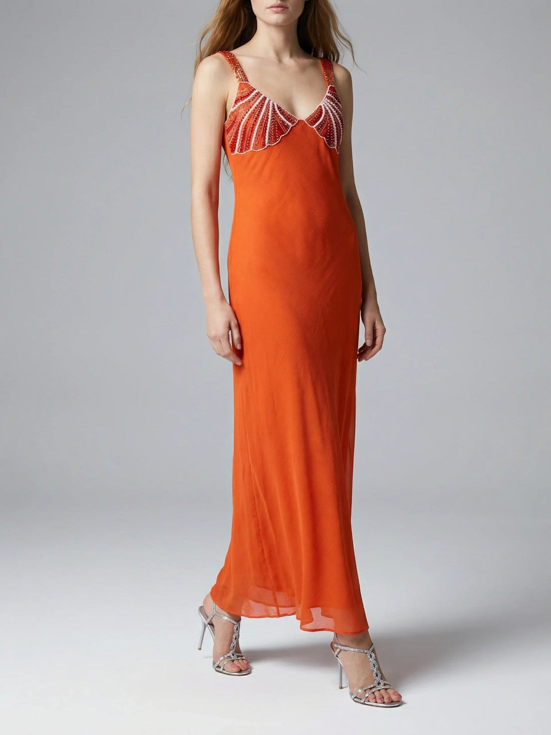 Hera Coral Seashell Maxi Dress