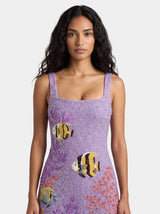 Morish Idol Hand Beaded Mini Dress Purple