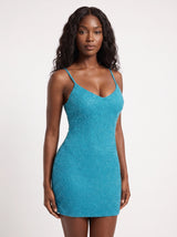 Oceanus Blue Plan Mini Dress