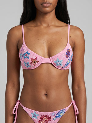 صوت Sout Underwire Bikini Top in Pink