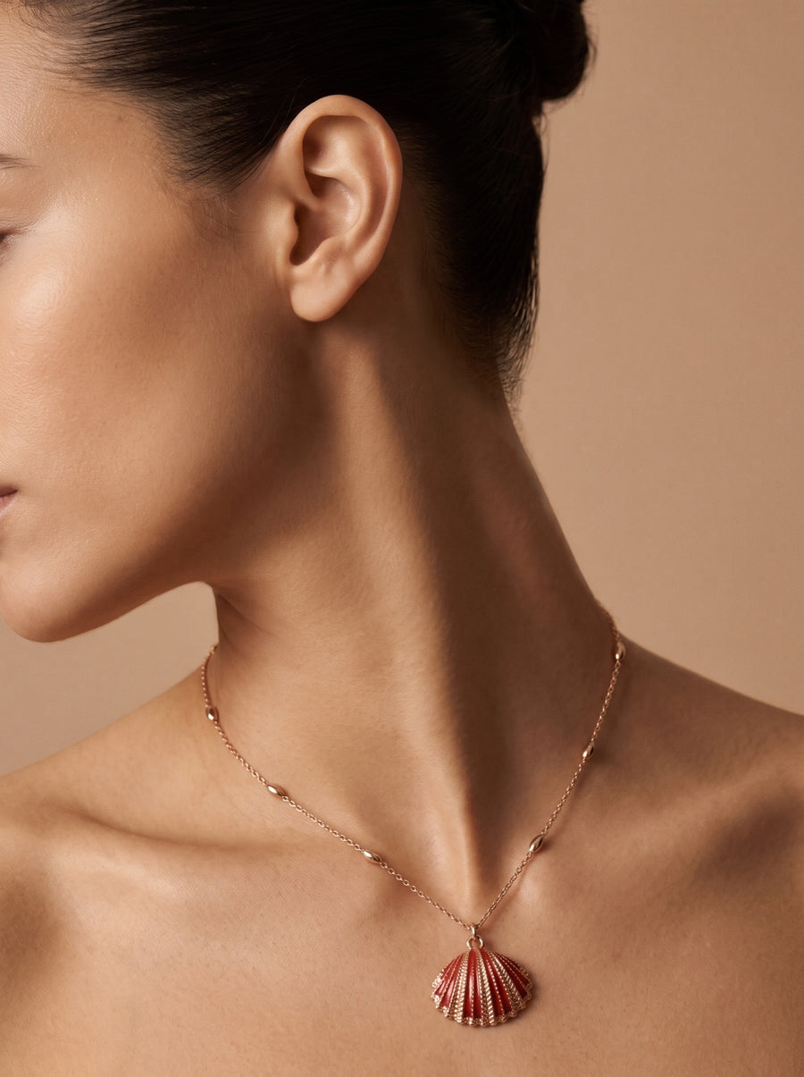 The Crimson Shell Necklace