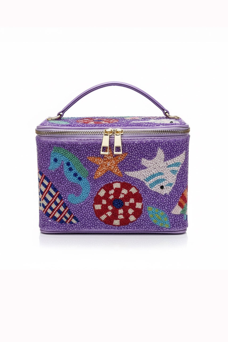 Seahorse Vanity Box Bag Purple