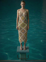 Katerina Crochet And Sequin Luxe Multi Coloured Dress