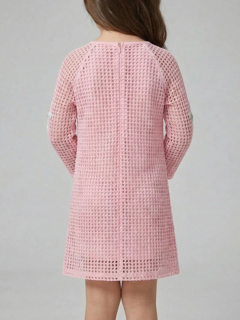 Pink Sea Shell Kids Crochet Dress